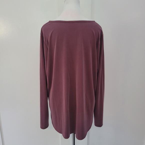 Arula Size Est M Mauve Long Sleeve Stretch Tee Draped Soft Lounge Boho - Picture 3 of 8